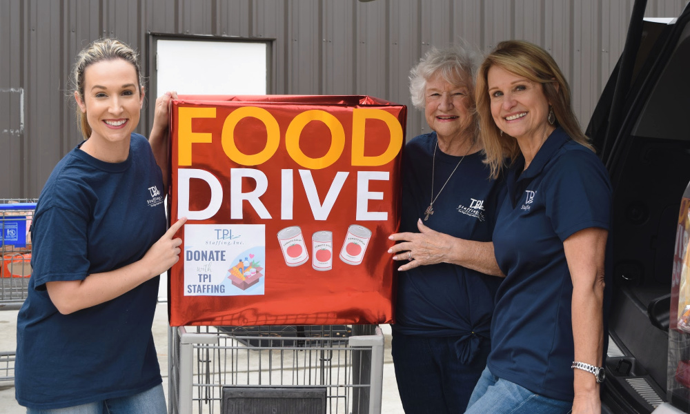 Thanksgiving Food Drive Donate with TPI Staffing